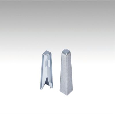 Meisterwerke Meister Outside Corners for Baseboard Profile 3PK (2 pcs./pack), Stainless Steel Look, 2002