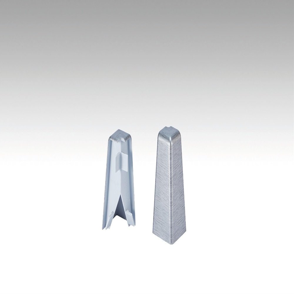 Meisterwerke Meister Outside Corners for Baseboard Profile 3PK (2 pcs./pack), Stainless Steel Look, 2002