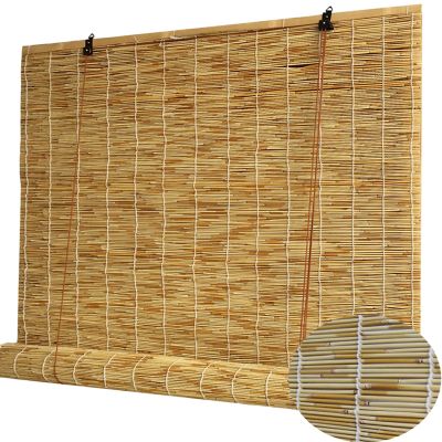 ZHJSHOU Retro Outdoor Reed Bamboo Blind, Natural Privacy Shade, Handwoven, 55.1 x 96.4 in (W x H)