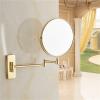 JUNNIU WYCSAD Wall-Mounted Makeup Mirror, 8-Inch, 360° Swivel, Magnifying, Double-Sided, Brass, Gold view 3