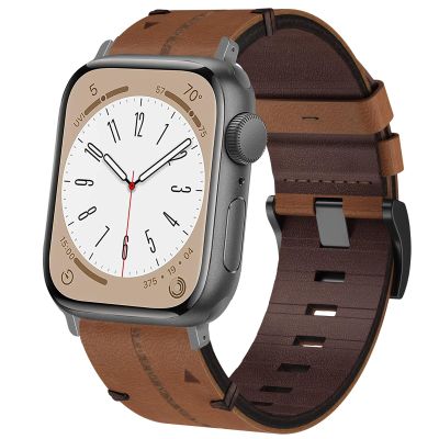 Leather Replacement Band for Apple Watch 45mm, 44mm, 42mm