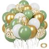 Green and Gold Birthday Balloons, 52 Count view 1