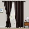 XWZO Blackout Curtains with Tiebacks, 2 Panels, 214 x 132 cm, Brown view 1