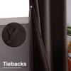 XWZO Blackout Curtains with Tiebacks, 2 Panels, 214 x 132 cm, Brown view 3
