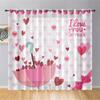 Hiseng Sheer Voile Curtains with Grommets, 2-Piece Set, Red Heart, 31.5 x 45.3 in view 1