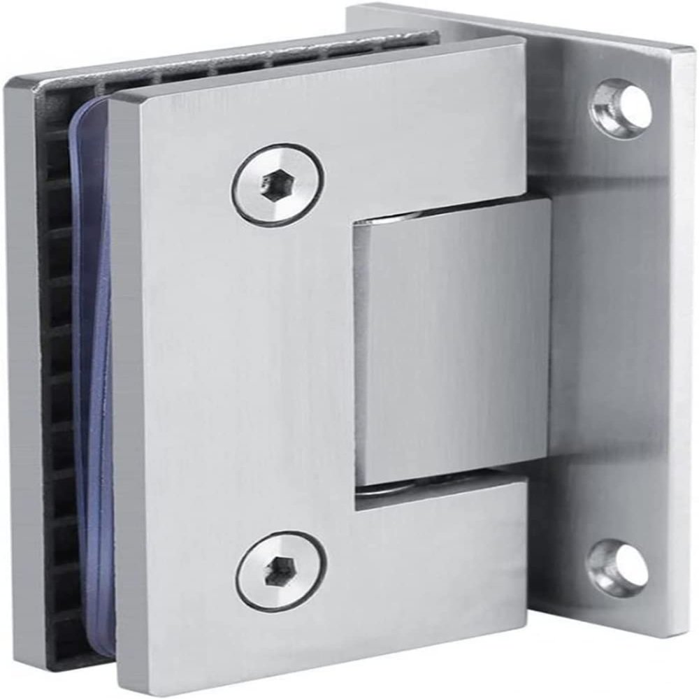 BAZAC 90-Degree Shower Door Hinge Clamp, Stainless Steel
