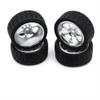 WORKSDUO 65 mm Metal Wheels & High-Grip Rubber Tires for Wltoys RC Cars, Silver view 1