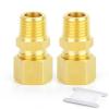 ERGAOBOY 2-Pack Brass Compression Tube Fittings, 6 mm OD x 1/4" BSP Female Thread, Straight Union view 1