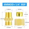 ERGAOBOY 2-Pack Brass Compression Tube Fittings, 6 mm OD x 1/4" BSP Female Thread, Straight Union view 2