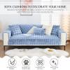 AWAV Sofa Cover for Sectional or 1–4-Seater Couch, Faux Rabbit Fur, Non-Slip, Blue, 110 x 240 cm view 2
