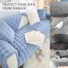 AWAV Sofa Cover for Sectional or 1–4-Seater Couch, Faux Rabbit Fur, Non-Slip, Blue, 110 x 240 cm view 3