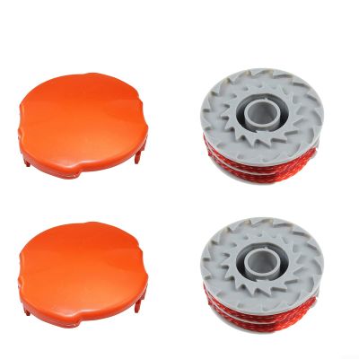 URPIZY 2-Pack Trimmer Spools and Line with Caps for Flymo Double Auto-Feed Trimmers