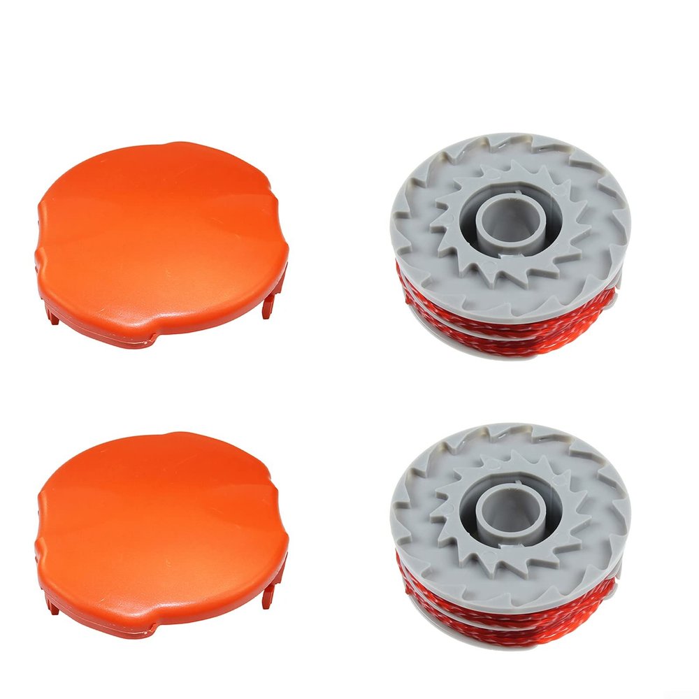 URPIZY 2-Pack Trimmer Spools and Line with Caps for Flymo Double Auto-Feed Trimmers