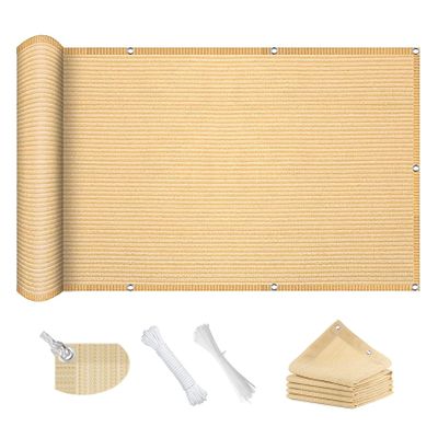 Balcony Sun Shade 2.5 x 3.6 m with Eyelets and Ropes, Cream