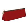 FireBrick Triangular Leather Pencil Case for School view 1