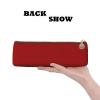FireBrick Triangular Leather Pencil Case for School view 3