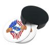 Vice Chairman of the Joint Chiefs of Staff “Blood Inside Me” Round Leather Coasters, Stain-Resistant and Heat-Resistant, Desk Protection, 6-Pack, 4.02 in view 4