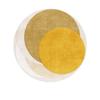 Modern Round Rug in Soft Crystal Velvet, Washable, Yellow Color Block view 1