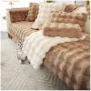 AWAV Thick Rabbit Plush Sofa Cover, Coffee, 70 x 120 cm view 1