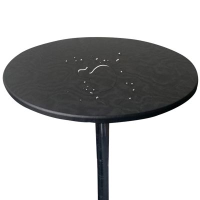 Round Stretch Tablecloth, Waterproof Wipeable Table Protector, 110 cm, Black