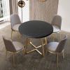 Round Stretch Tablecloth, Waterproof Wipeable Table Protector, 110 cm, Black view 3
