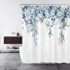LB Blue Leaf Shower Curtain 240 x 175 cm, Watercolor Eucalyptus view 2