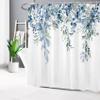 LB Blue Leaf Shower Curtain 240 x 175 cm, Watercolor Eucalyptus view 3