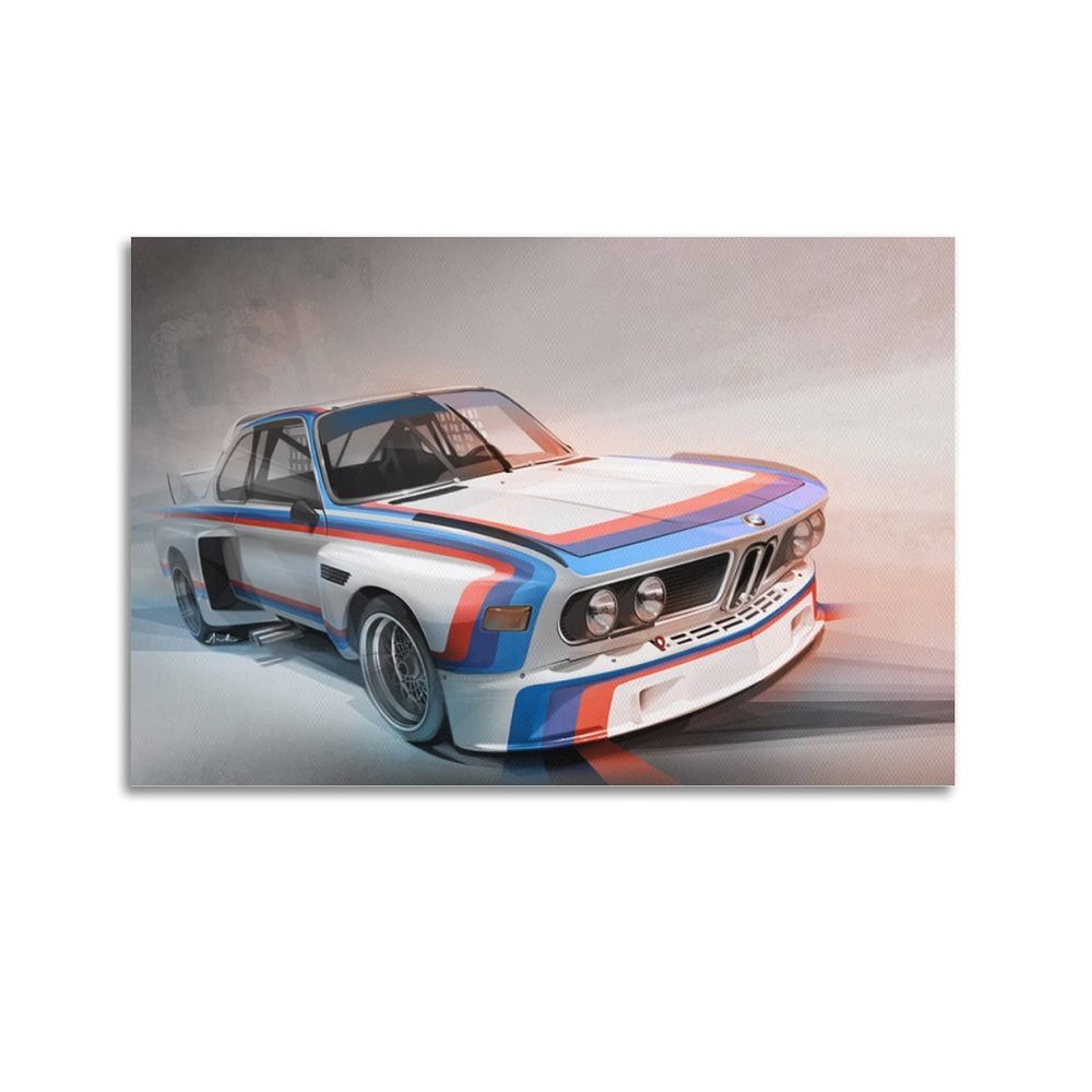 JONZA BMW E9 CSL Racing Car Poster, Decorative Canvas Wall Art, 30 x 45 cm