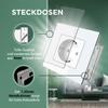 PULSAR Single-Gang White Glass Schuko Wall Outlet, 16A EU Standard view 2