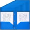 Yeaqee Plastic Folders with Pockets and Prong Fasteners, 60-Pack view 1