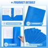 Yeaqee Plastic Folders with Pockets and Prong Fasteners, 60-Pack view 3