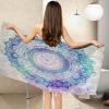 TFLABS Blue & Mandarin Microfiber Beach Towel for Adults, Double-Sided Sand-Free Quick-Drying Lightweight Towel, 100 x 200 cm view 2