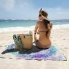 TFLABS Blue & Mandarin Microfiber Beach Towel for Adults, Double-Sided Sand-Free Quick-Drying Lightweight Towel, 100 x 200 cm view 3
