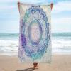 TFLABS Blue & Mandarin Microfiber Beach Towel for Adults, Double-Sided Sand-Free Quick-Drying Lightweight Towel, 100 x 200 cm view 4