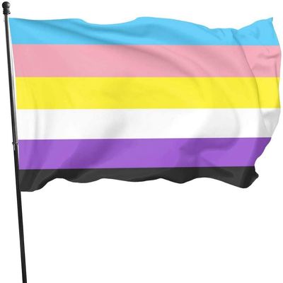 Trans Nonbinary Genderqueer Pride Flag, Single-Printed Welcome Party Flag, 3 x 5 ft