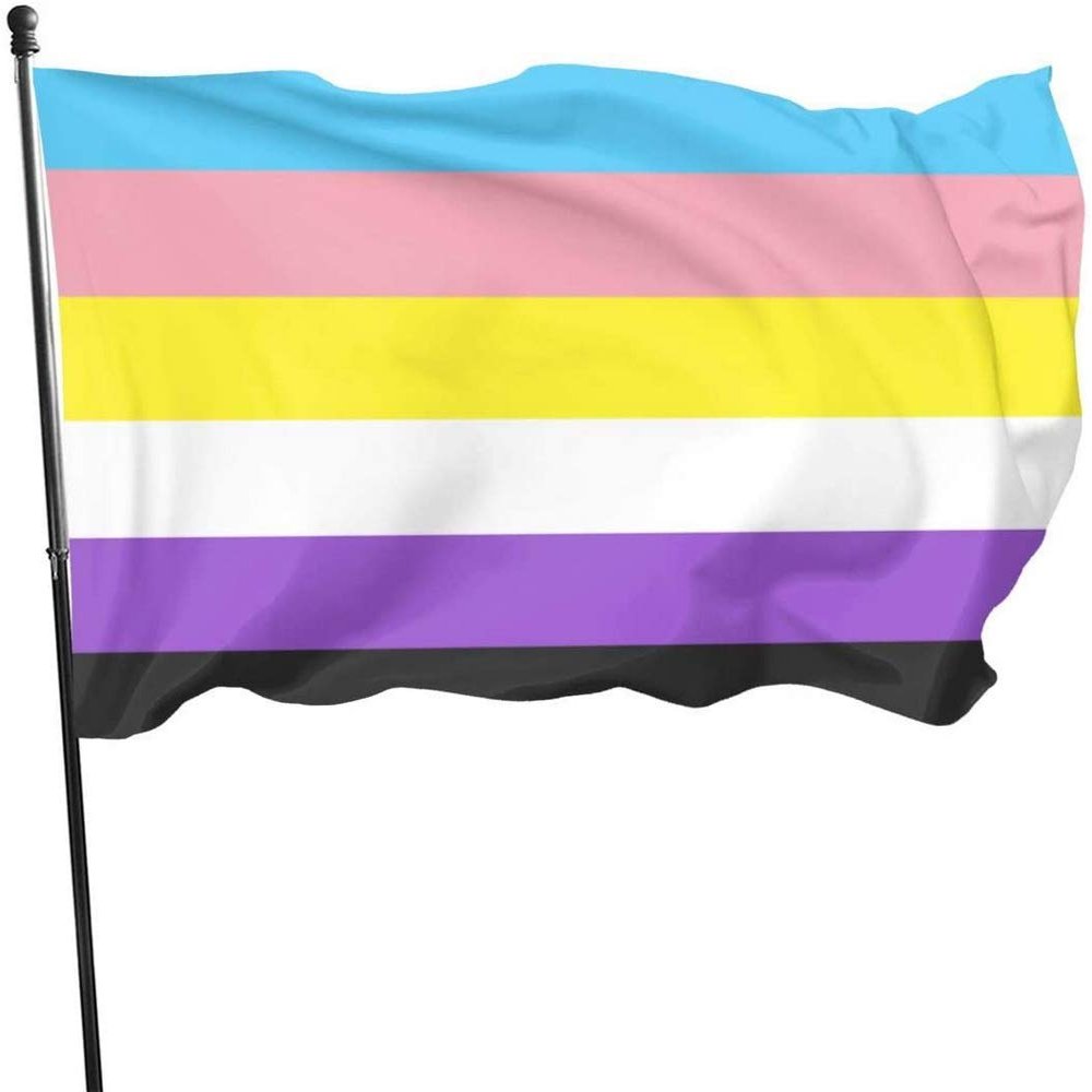 Trans Nonbinary Genderqueer Pride Flag, Single-Printed Welcome Party Flag, 3 x 5 ft