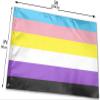 Trans Nonbinary Genderqueer Pride Flag, Single-Printed Welcome Party Flag, 3 x 5 ft view 3