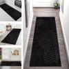 Hallway Runner Rug, Non-Slip Washable, 120 x 350 cm, Black/Dark Gray view 1