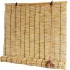 ZHJSHOU Outdoor Weather-Resistant Bamboo Roll-Up Shade, Natural Reed, 33.4 x 106.3 in (W x H) view 1