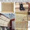 ZHJSHOU Outdoor Weather-Resistant Bamboo Roll-Up Shade, Natural Reed, 33.4 x 106.3 in (W x H) view 2