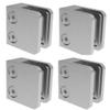 Sellon24 Stainless Steel Glass Holder Set, 4-Piece, Square, 45 x 45 x 28 mm, for Flat Surfaces or 42.4 mm Posts view 1