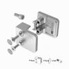 Sellon24 Stainless Steel Glass Holder Set, 4-Piece, Square, 45 x 45 x 28 mm, for Flat Surfaces or 42.4 mm Posts view 2