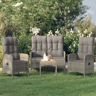 Festnight Rattan Garden Furniture Set with Sofa and Armchairs