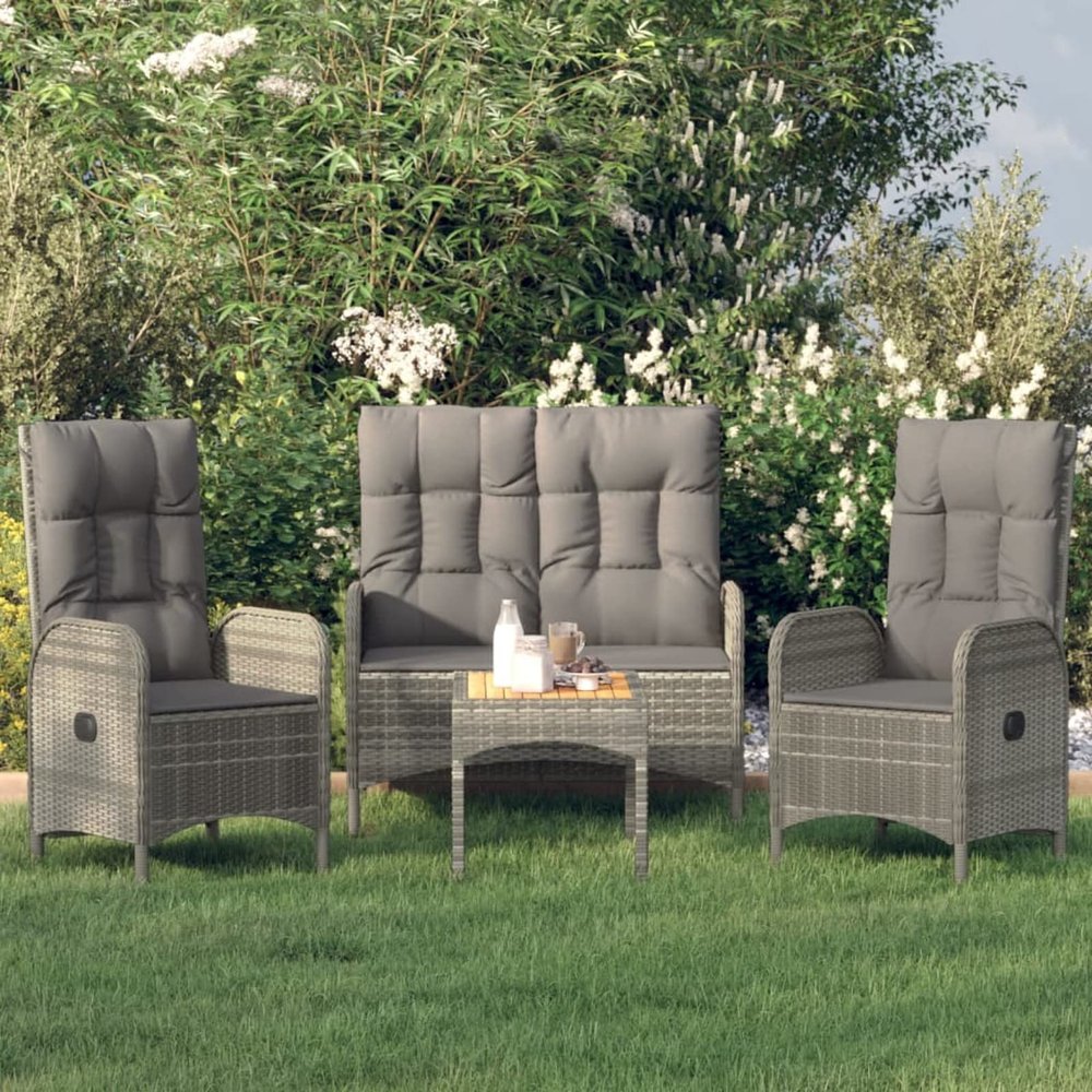Festnight Rattan Garden Furniture Set with Sofa and Armchairs