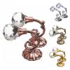 HUFFA 2-Piece Metal Crystal Glass Curtain Holdbacks, Wall Hooks, Plum view 2