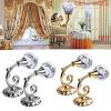 HUFFA 2-Piece Metal Crystal Glass Curtain Holdbacks, Wall Hooks, Plum view 3