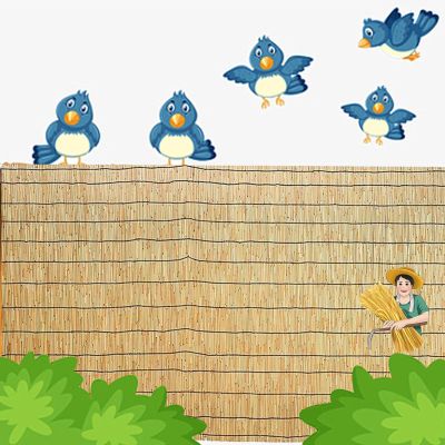 MZQMK Natural Reed Privacy Fence, 4 ft x 16.4 ft Bamboo Screen