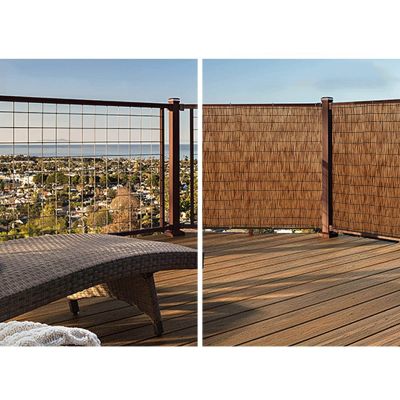 MZQMK Natural Reed Privacy Fence, 4 x 16.4 ft, Brown
