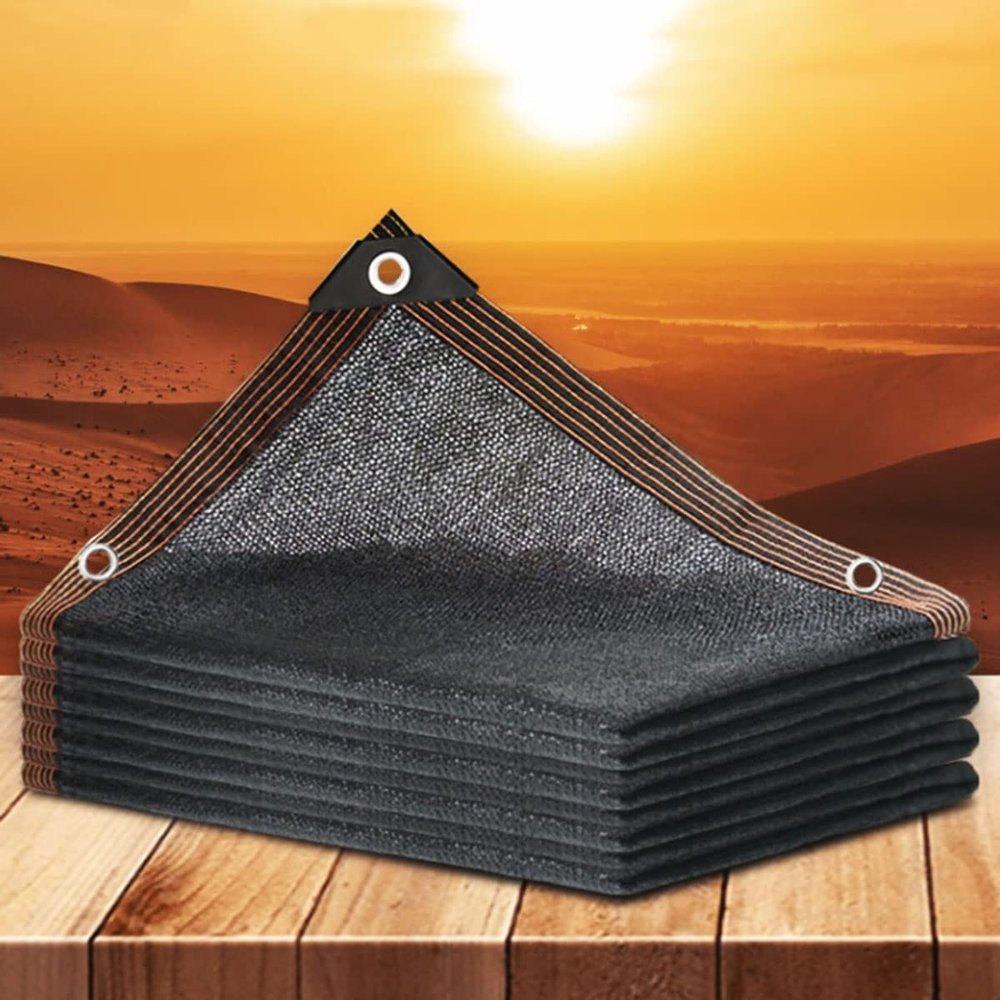 Black Shade Net, 78% UV Protection, 7x9 m / 8x12 m Breathable Shade Sail for Patio, Balcony, Garden, and Trampoline, with ... (Size: 1x5 m / 3.3x16.4 ft)