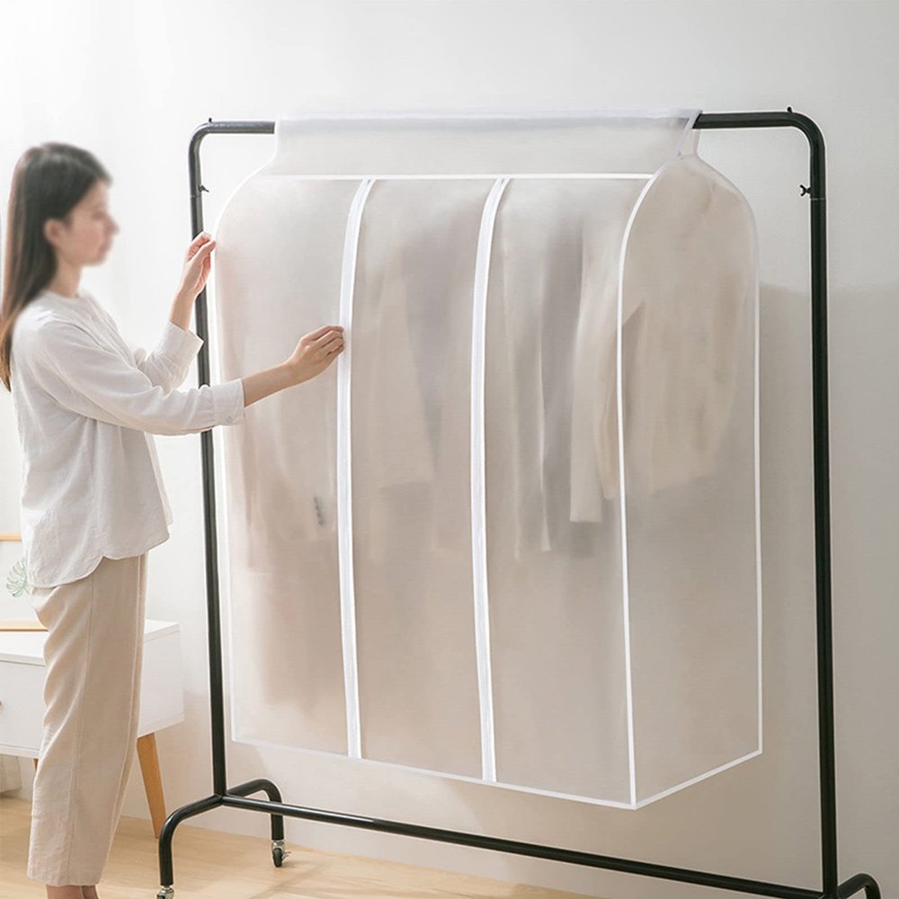 RayGenius Hanging Garment Bags, Clear Clothing Covers, 5-Pack, 60 x 50 x 90 cm
